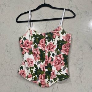 Betsey Johnson Precious Rose Lycra corset top M